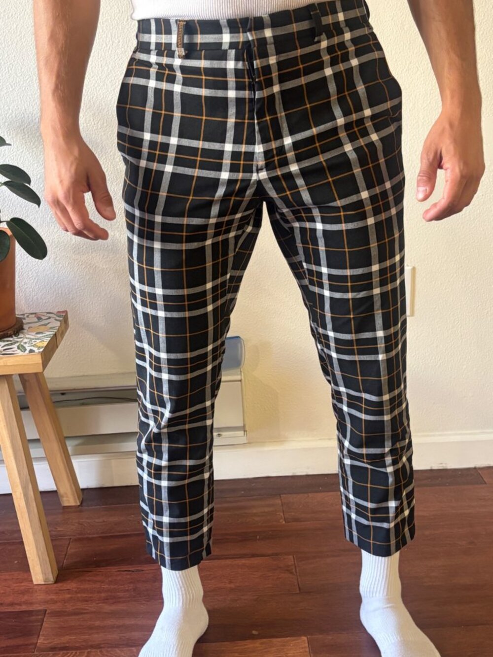 Zara Man Black Plaid Dress Pants Waist 31